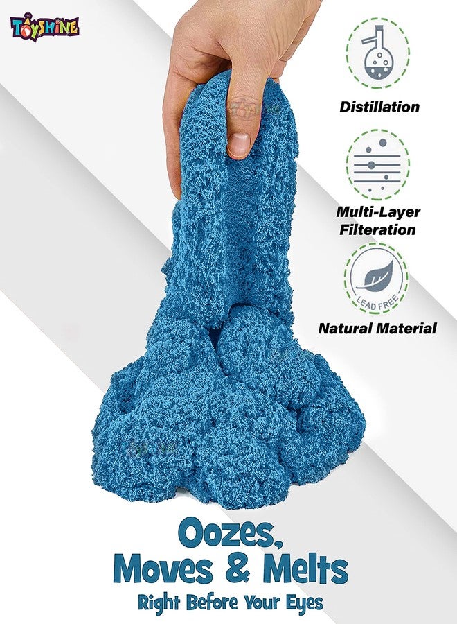 توي شاين رمل توي شاين الإبداعي للأطفال بوزن 1 كجم مع 12 قالبًا للعب | لعبة أنشطة للأطفال - رمل ناعم وطين - أزرق - Image 3